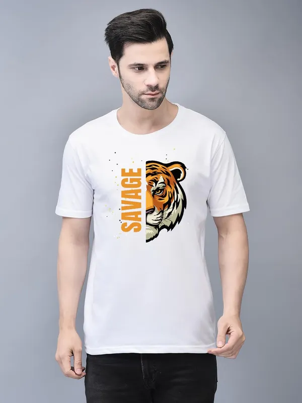 White_Cotton_Printed_Crew_Neck_Half_Sleeve_T-Shirt_For_Men