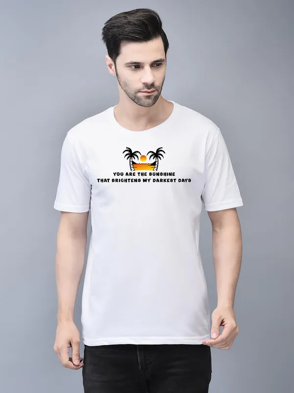 White_Cotton_Printed_Crew_Neck_Half_Sleeve_T-Shirt_For_Men