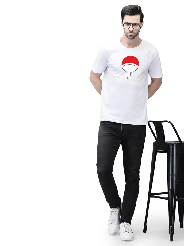 White_Cotton_Printed_Crew_Neck_Half_Sleeve_T-Shirt_For_Men