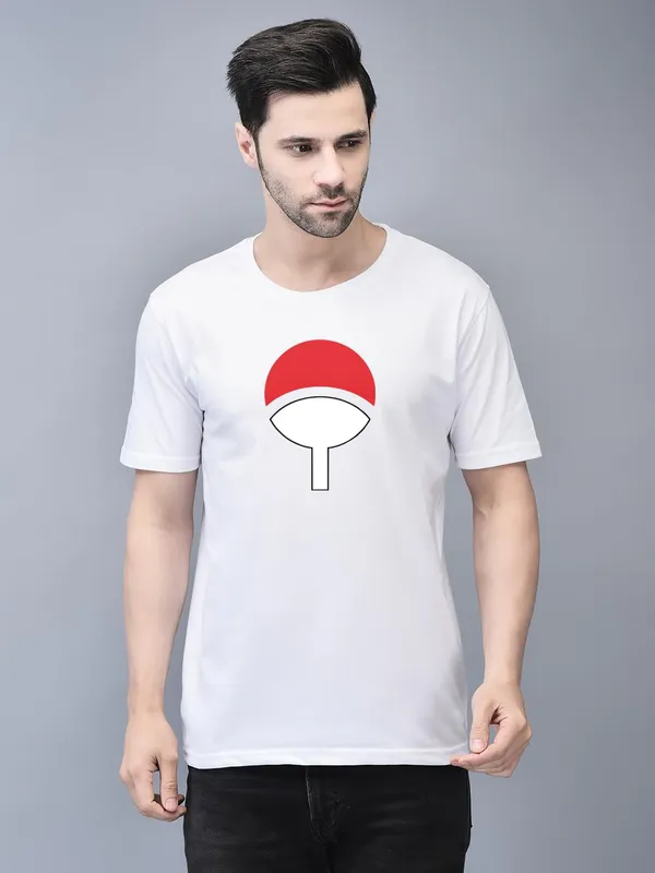 White_Cotton_Printed_Crew_Neck_Half_Sleeve_T-Shirt_For_Men