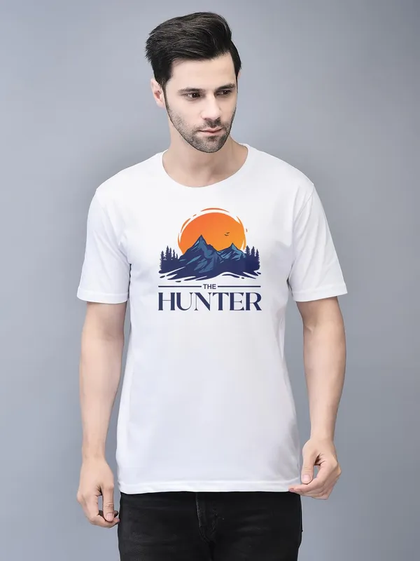White_Cotton_Printed_Crew_Neck_Half_Sleeve_T-Shirt_For_Men