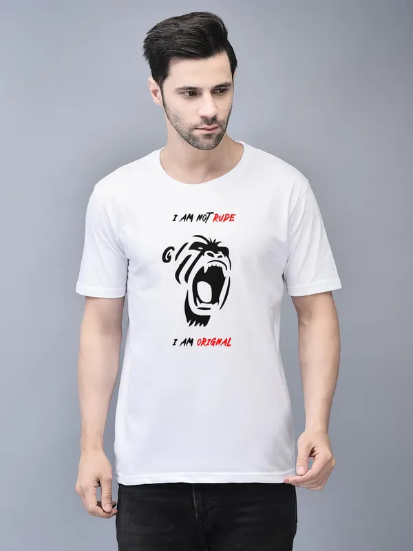 White_Cotton_Printed_Crew_Neck_Half_Sleeve_T-Shirt_For_Men