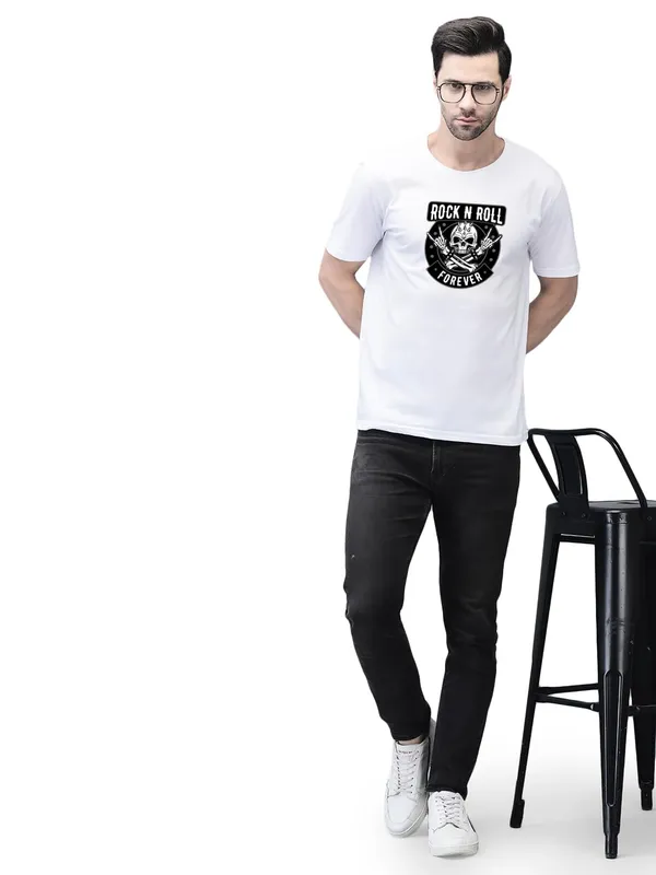 White_Cotton_Printed_Crew_Neck_Half_Sleeve_T-Shirt_For_Men