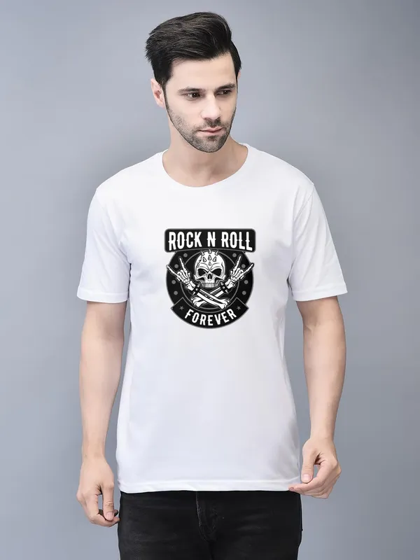 White_Cotton_Printed_Crew_Neck_Half_Sleeve_T-Shirt_For_Men