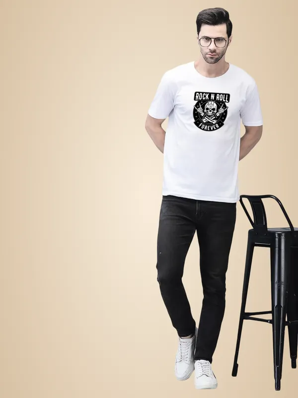 White_Cotton_Printed_Crew_Neck_Half_Sleeve_T-Shirt_For_Men