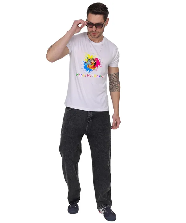 White_Cotton_Printed_Crew_Neck_Half_Sleeve_T-Shirt_For_Men