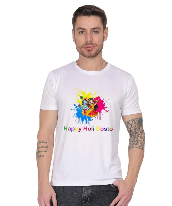 White_Cotton_Printed_Crew_Neck_Half_Sleeve_T-Shirt_For_Men