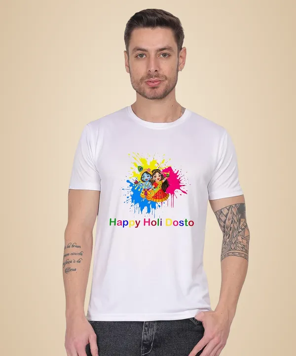 White_Cotton_Printed_Crew_Neck_Half_Sleeve_T-Shirt_For_Men