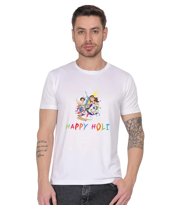 White_Cotton_Printed_Crew_Neck_Half_Sleeve_T-Shirt_For_Men