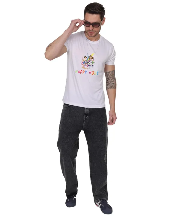 White_Cotton_Printed_Crew_Neck_Half_Sleeve_T-Shirt_For_Men