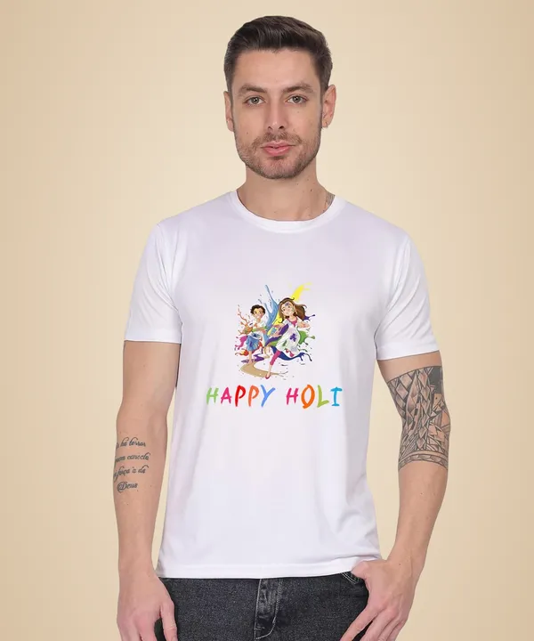 White_Cotton_Printed_Crew_Neck_Half_Sleeve_T-Shirt_For_Men