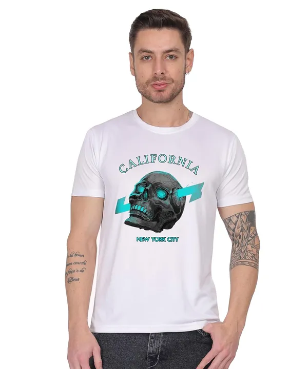 White_Cotton_Printed_Crew_Neck_Half_Sleeve_T-Shirt_For_Men