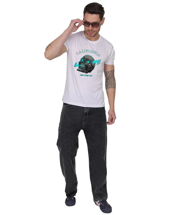 White_Cotton_Printed_Crew_Neck_Half_Sleeve_T-Shirt_For_Men