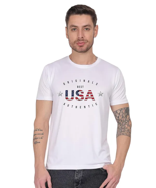 White_Cotton_Printed_Crew_Neck_Half_Sleeve_T-Shirt_For_Men