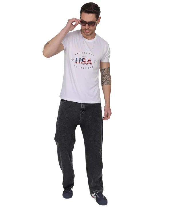 White_Cotton_Printed_Crew_Neck_Half_Sleeve_T-Shirt_For_Men