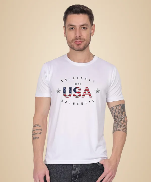 White_Cotton_Printed_Crew_Neck_Half_Sleeve_T-Shirt_For_Men