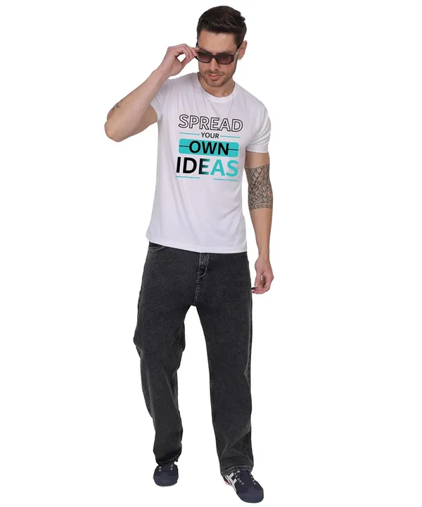 White_Cotton_Printed_Crew_Neck_Half_Sleeve_T-Shirt_For_Men