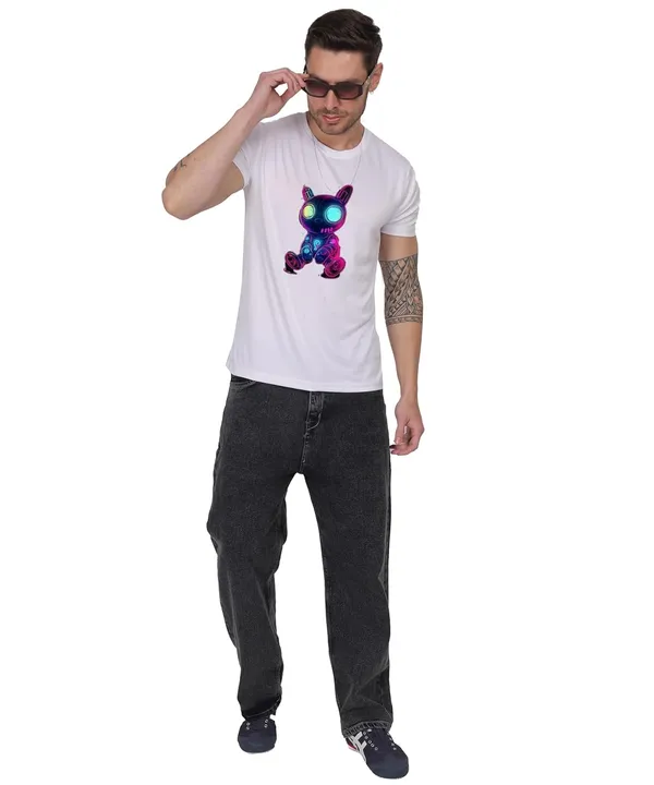 White_Cotton_Printed_Crew_Neck_Half_Sleeve_T-Shirt_For_Men