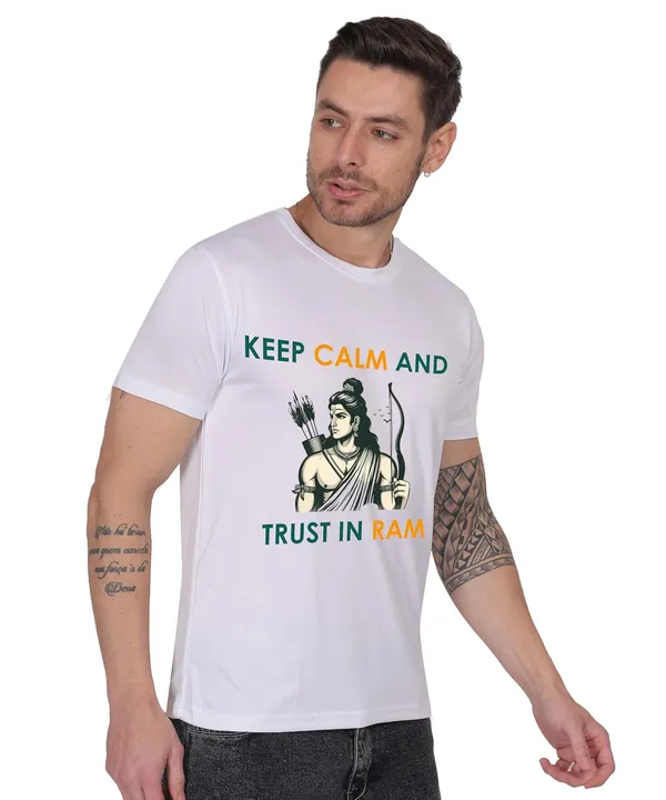 White_Cotton_Printed_Crew_Neck_Half_Sleeve_T-Shirt_For_Men