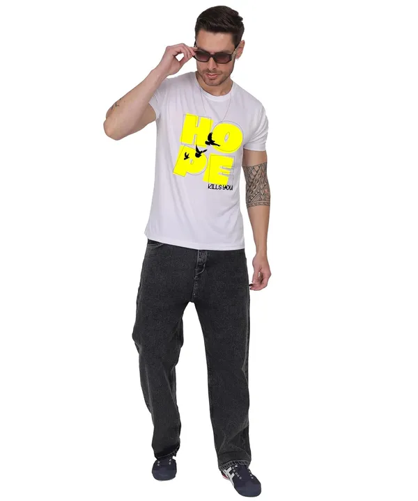 White_Cotton_Printed_Crew_Neck_Half_Sleeve_T-Shirt_For_Men