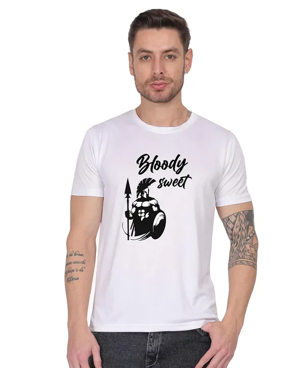 White_Cotton_Printed_Crew_Neck_Half_Sleeve_T-Shirt_For_Men