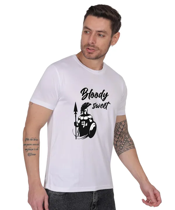 White_Cotton_Printed_Crew_Neck_Half_Sleeve_T-Shirt_For_Men