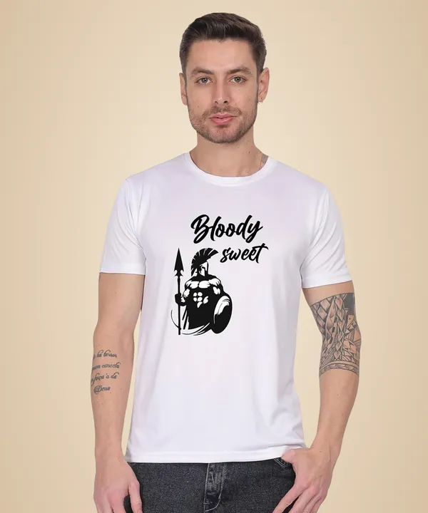 White_Cotton_Printed_Crew_Neck_Half_Sleeve_T-Shirt_For_Men