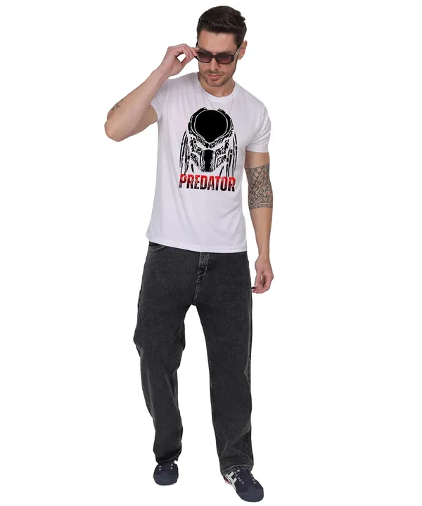 White_Cotton_Printed_Crew_Neck_Half_Sleeve_T-Shirt_For_Men