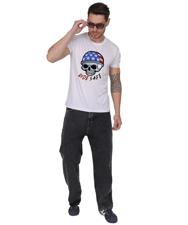 White_Cotton_Printed_Crew_Neck_Half_Sleeve_T-Shirt_For_Men