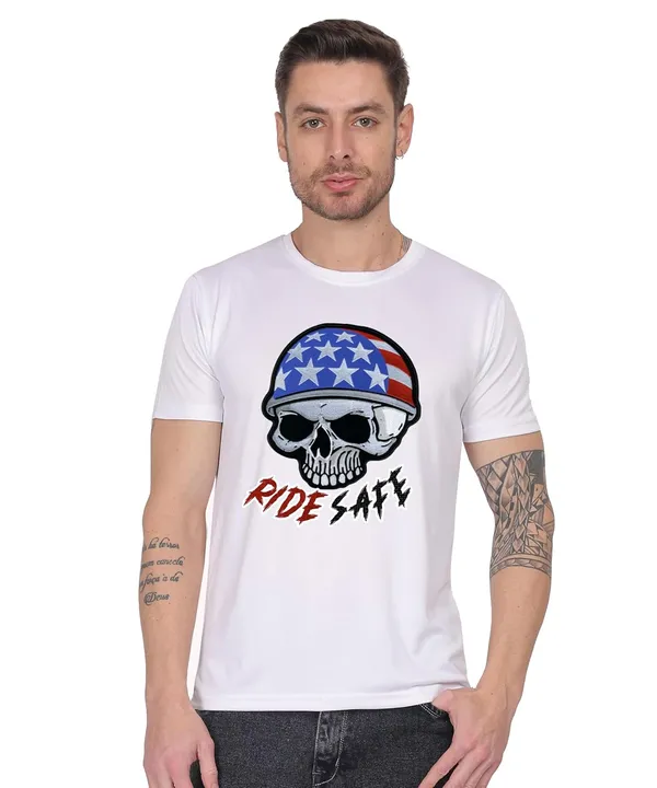 White_Cotton_Printed_Crew_Neck_Half_Sleeve_T-Shirt_For_Men