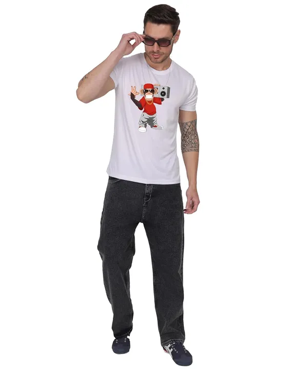 White_Cotton_Printed_Crew_Neck_Half_Sleeve_T-Shirt_For_Men