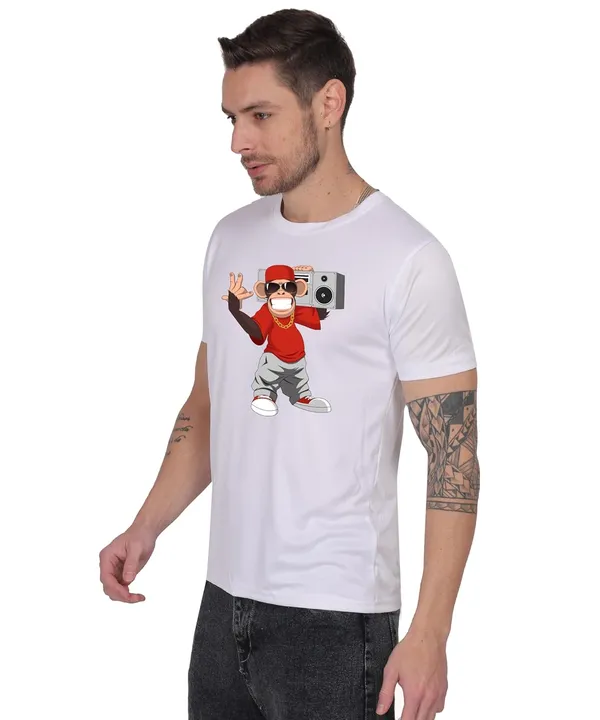 White_Cotton_Printed_Crew_Neck_Half_Sleeve_T-Shirt_For_Men