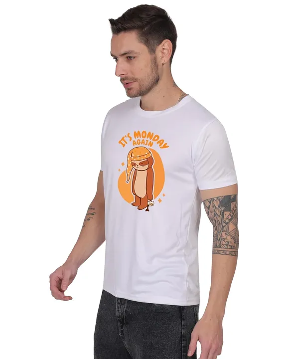 White_Cotton_Printed_Crew_Neck_Half_Sleeve_T-Shirt_For_Men