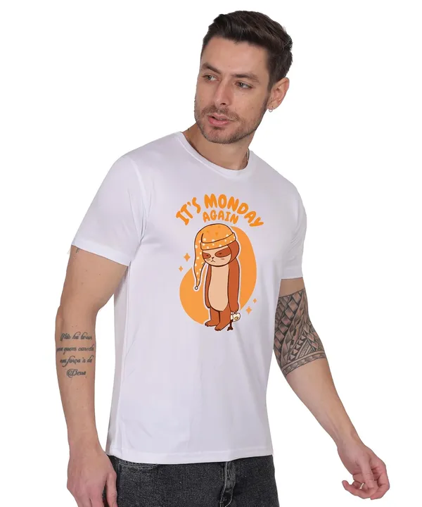 White_Cotton_Printed_Crew_Neck_Half_Sleeve_T-Shirt_For_Men