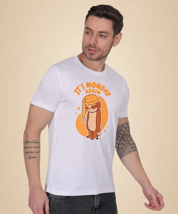 White_Cotton_Printed_Crew_Neck_Half_Sleeve_T-Shirt_For_Men