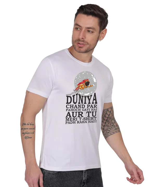 White_Cotton_Printed_Crew_Neck_Half_Sleeve_T-Shirt_For_Men