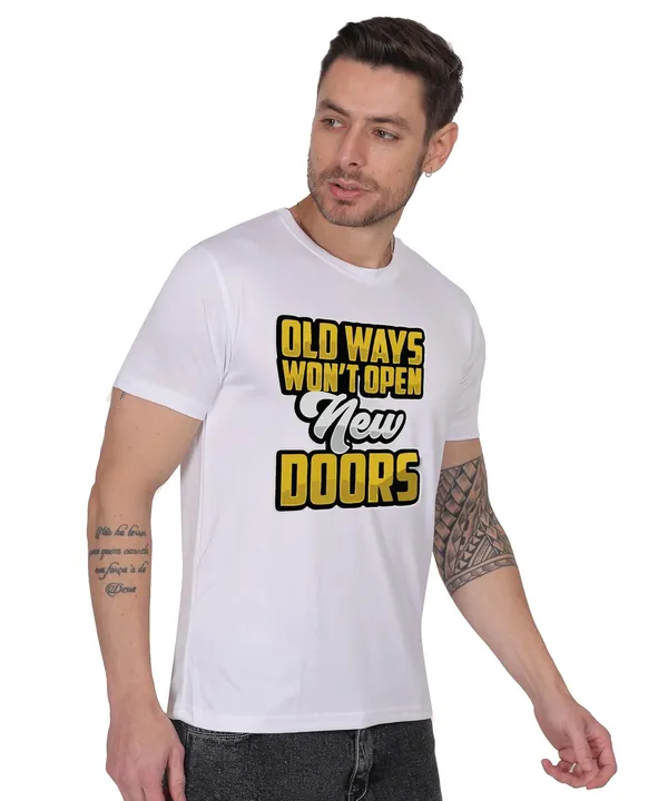 White_Cotton_Printed_Crew_Neck_Half_Sleeve_T-Shirt_For_Men