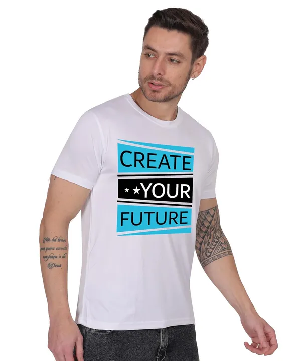 White_Cotton_Printed_Crew_Neck_Half_Sleeve_T-Shirt_For_Men