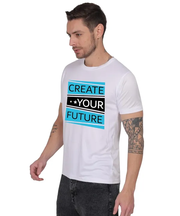 White_Cotton_Printed_Crew_Neck_Half_Sleeve_T-Shirt_For_Men