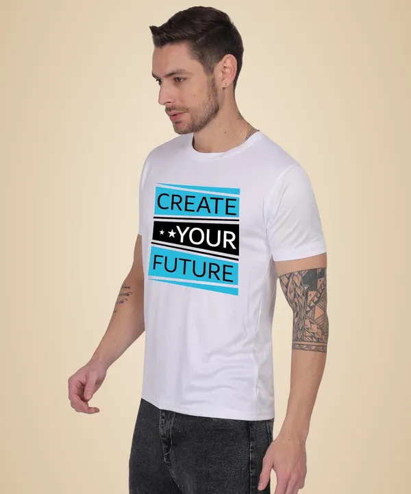 White_Cotton_Printed_Crew_Neck_Half_Sleeve_T-Shirt_For_Men