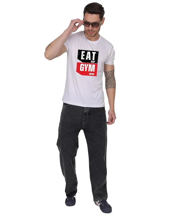 White_Cotton_Printed_Crew_Neck_Half_Sleeve_T-Shirt_For_Men