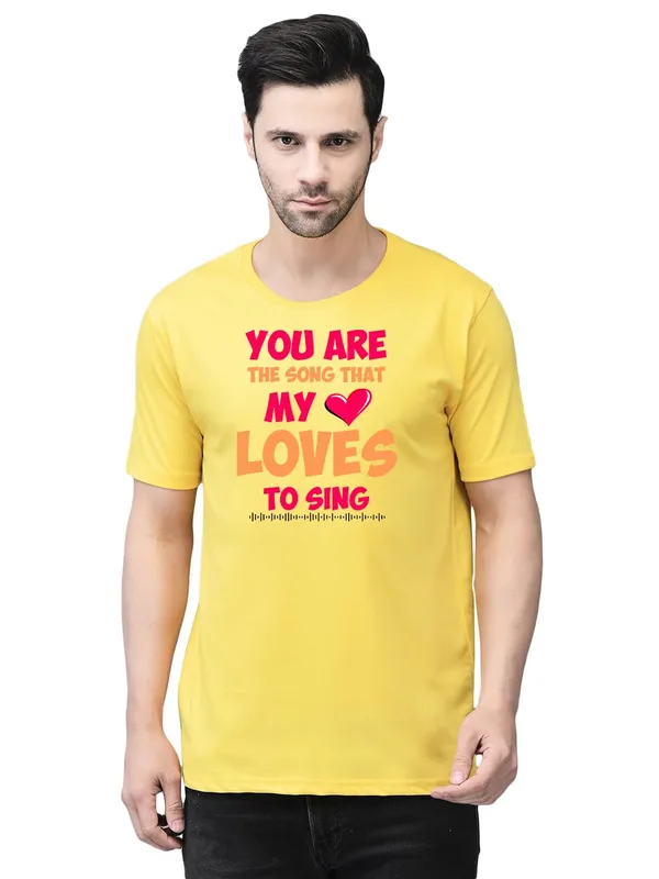 Yellow_Cotton_Printed_Crew_Neck_Half_Sleeve_T-Shirt_For_Men