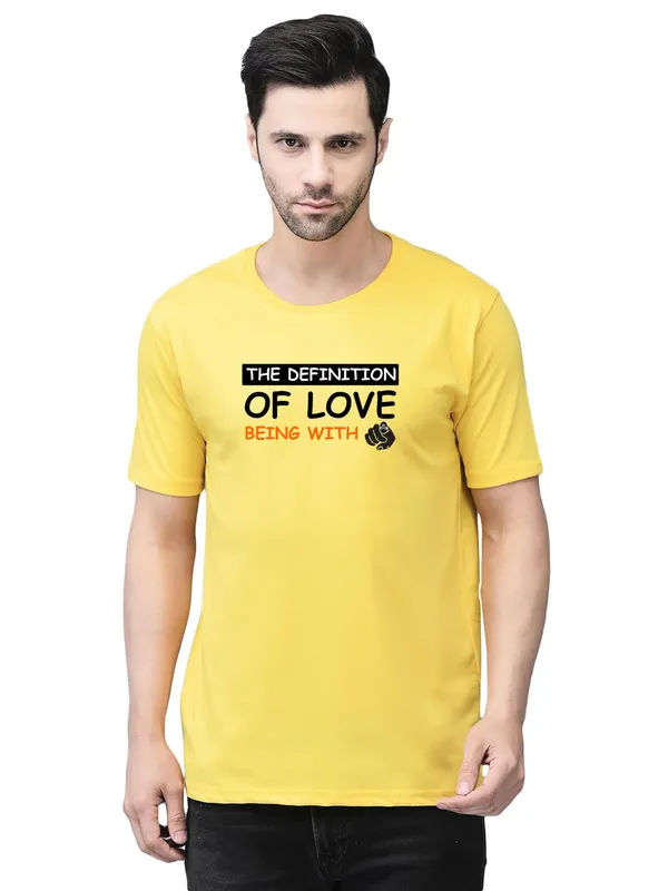 Yellow_Cotton_Printed_Crew_Neck_Half_Sleeve_T-Shirt_For_Men
