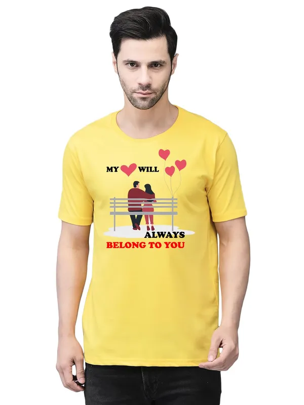 Yellow_Cotton_Printed_Crew_Neck_Half_Sleeve_T-Shirt_For_Men