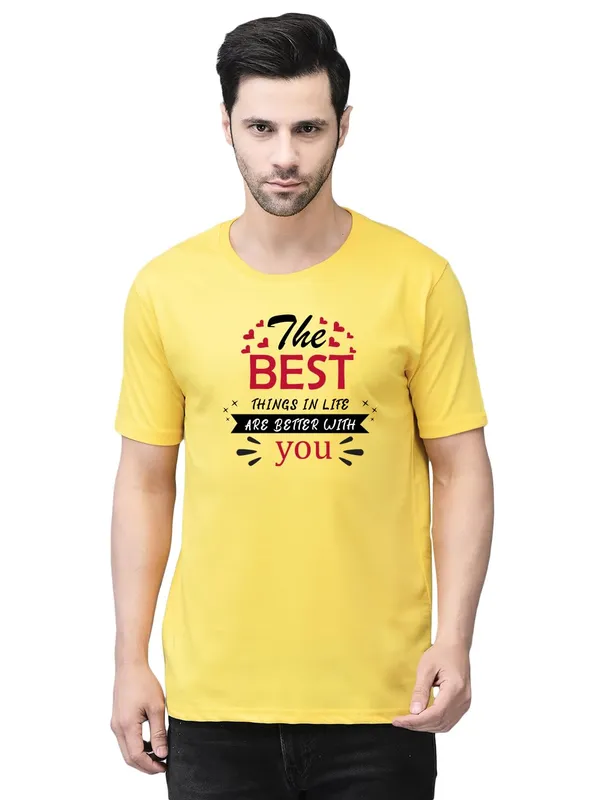 Yellow_Cotton_Printed_Crew_Neck_Half_Sleeve_T-Shirt_For_Men