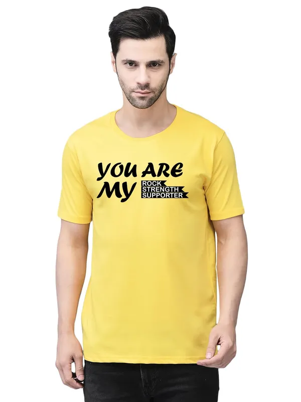 Yellow_Cotton_Printed_Crew_Neck_Half_Sleeve_T-Shirt_For_Men