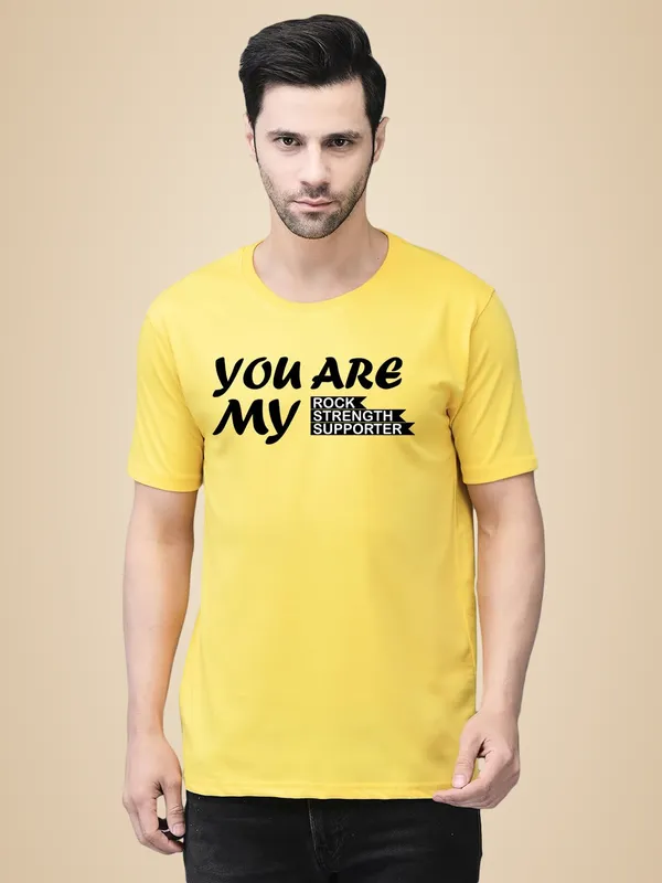 Yellow_Cotton_Printed_Crew_Neck_Half_Sleeve_T-Shirt_For_Men