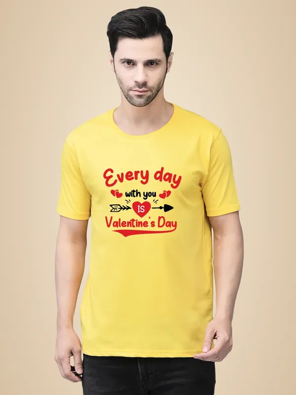 Yellow_Cotton_Printed_Crew_Neck_Half_Sleeve_T-Shirt_For_Men