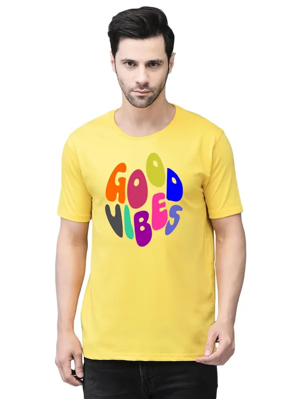 Yellow_Cotton_Printed_Crew_Neck_Half_Sleeve_T-Shirt_For_Men