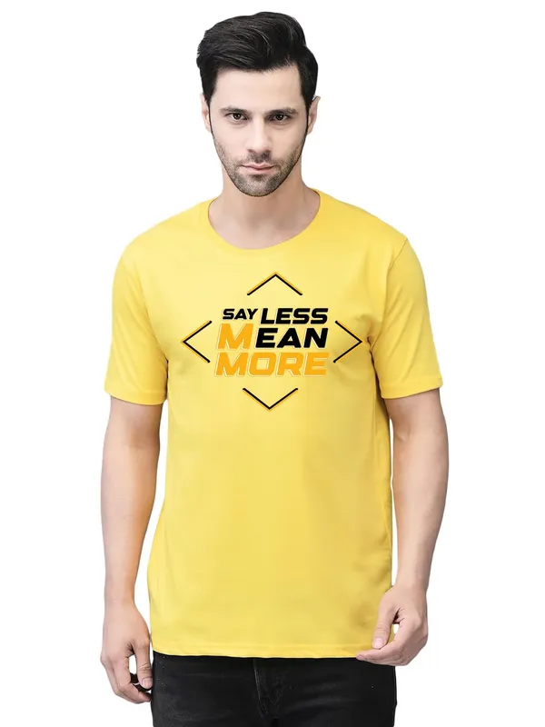 Yellow_Cotton_Printed_Crew_Neck_Half_Sleeve_T-Shirt_For_Men